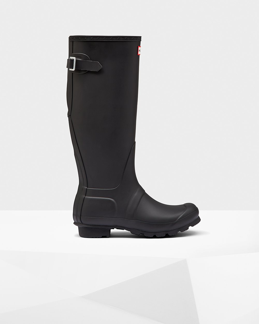 Womens Tall Rain Boots - Hunter Original Back Adjustable (78QBODNLF) - Black